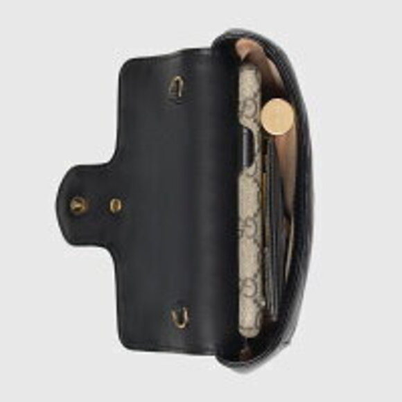 Gucci GG Marmont Quilted Leather Super Bag Black Chevron - Picture 2 of 5